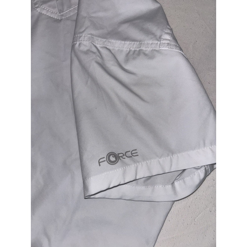 Women's Carhartt Force Modern Fit Scrub Top White Small V Neck Pockets Nurse - Picture 4 of 14
